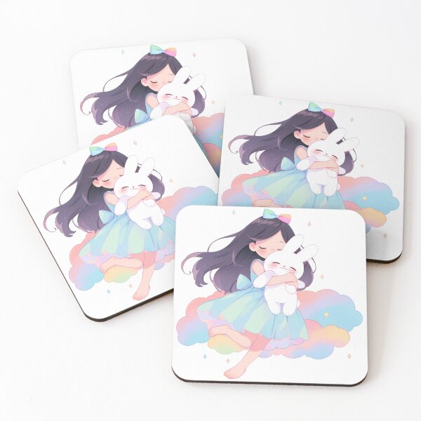 Item preview, girl and rabbit rainbow designed and sold by Nanthikan.