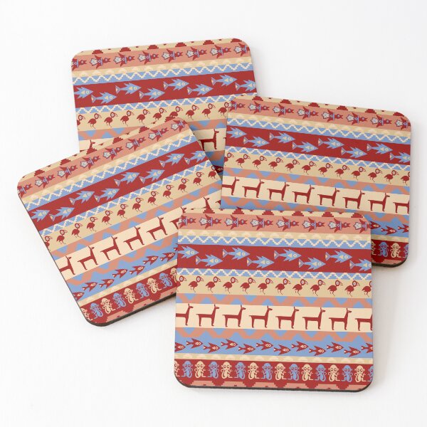 Item preview, Inca Animals Blanket Birds Fish Llamas Monkeys Pattern designed and sold by Anna Lemos.