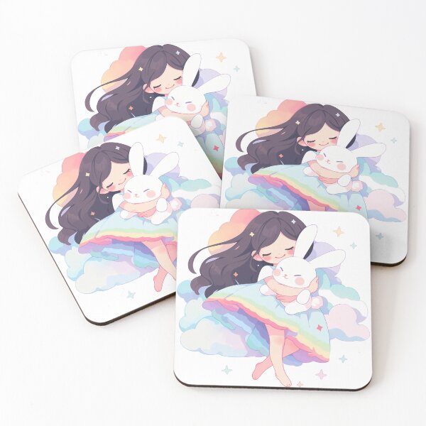 Item preview, girl and rabbit rainbow designed and sold by Nanthikan.