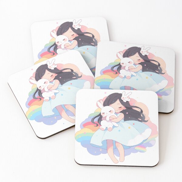Item preview,  girl and rabbit rainbow designed and sold by Nanthikan.