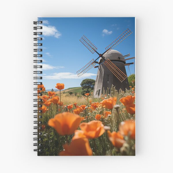 Item preview, Holland Windmill and Poppies designed and sold by Myra365Art.