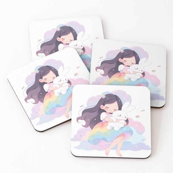 Item preview, girl and rabbit rainbow designed and sold by Nanthikan.