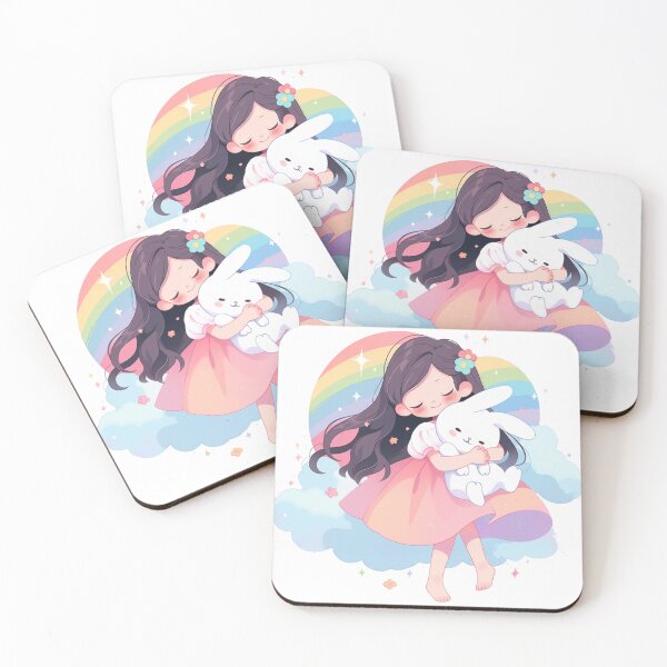 Item preview, girl and rabbit rainbow designed and sold by Nanthikan.