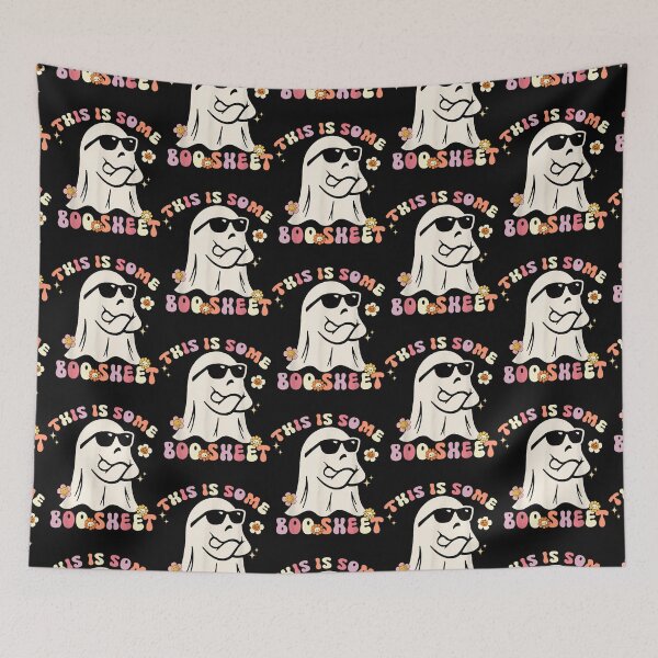 Item preview, This Is Some Boo Sheet - Groovy Halloween Cute Boo Ghost designed and sold by WarlordCloth.