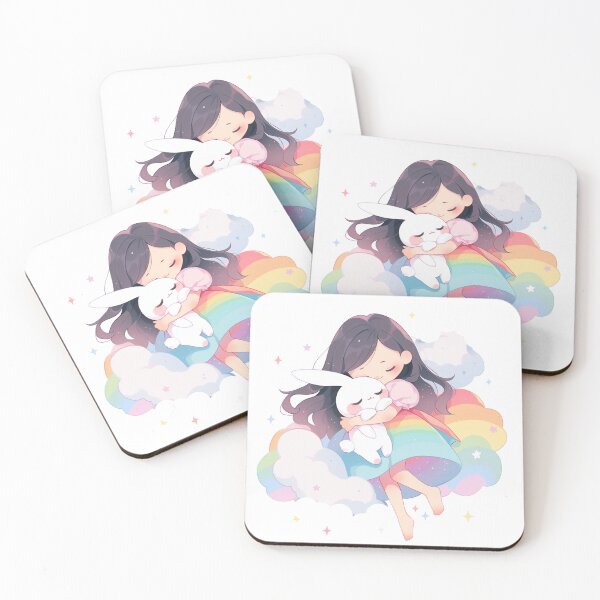 Item preview, girl and rabbit rainbow designed and sold by Nanthikan.