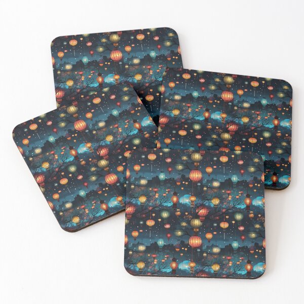 Item preview, Night Sky of Bright Colored Lanterns  designed and sold by Myra365Art.
