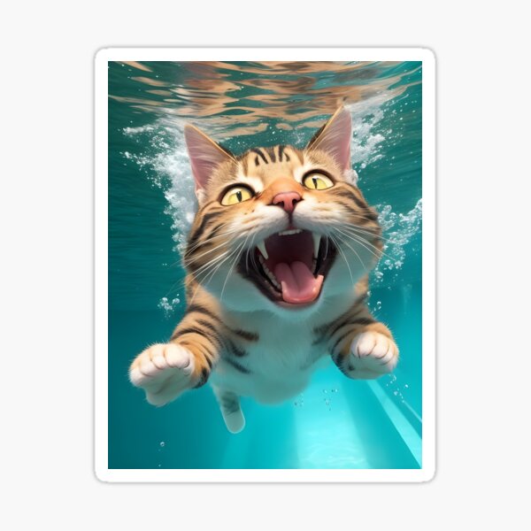 Um Gato Nadando Debaixo D'água. Uma Imagem Gerada Pelo Ai De Um Felino  Aventureiro. Ilustração Stock - Ilustração de tabuleiro, jogo: 274050281