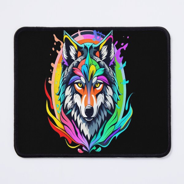 Item preview, Colorful Wolf Portrait designed and sold by carlosxd.