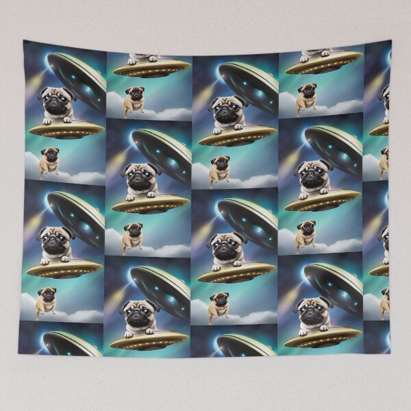 Item preview, Pugs and UFOs designed and sold by SingULaRita3.