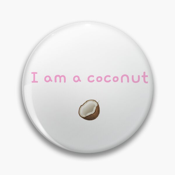 Item preview, “I Am A Coconut” - Pink on White/Pink/Grey Line designed and sold by Curlybabe-.