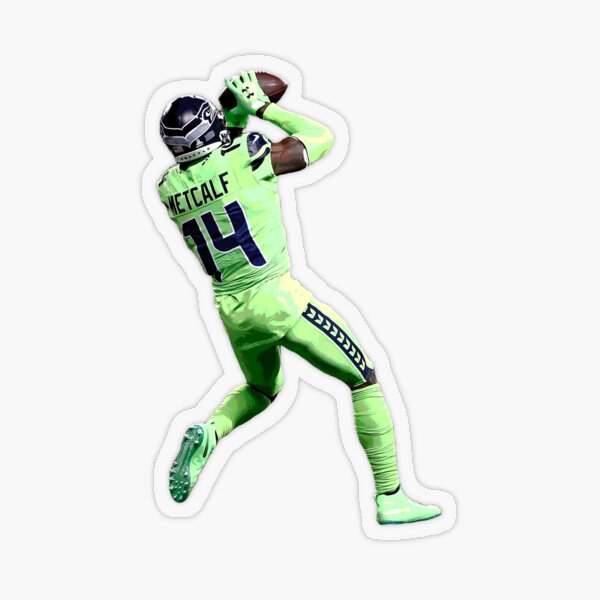 Dk Metcalf Number 14 metcalf receive the ball Sticker for Sale by  HelenaHalvorson