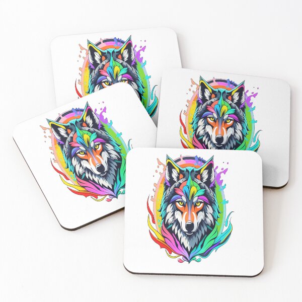 Item preview, Colorful Wolf Portrait designed and sold by carlosxd.