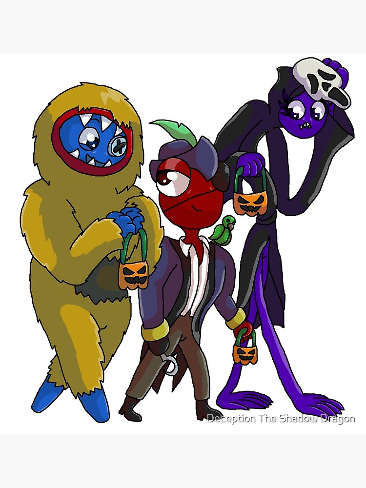 Blue, Red And Purple Halloween (Rainbow Friends) | Poster