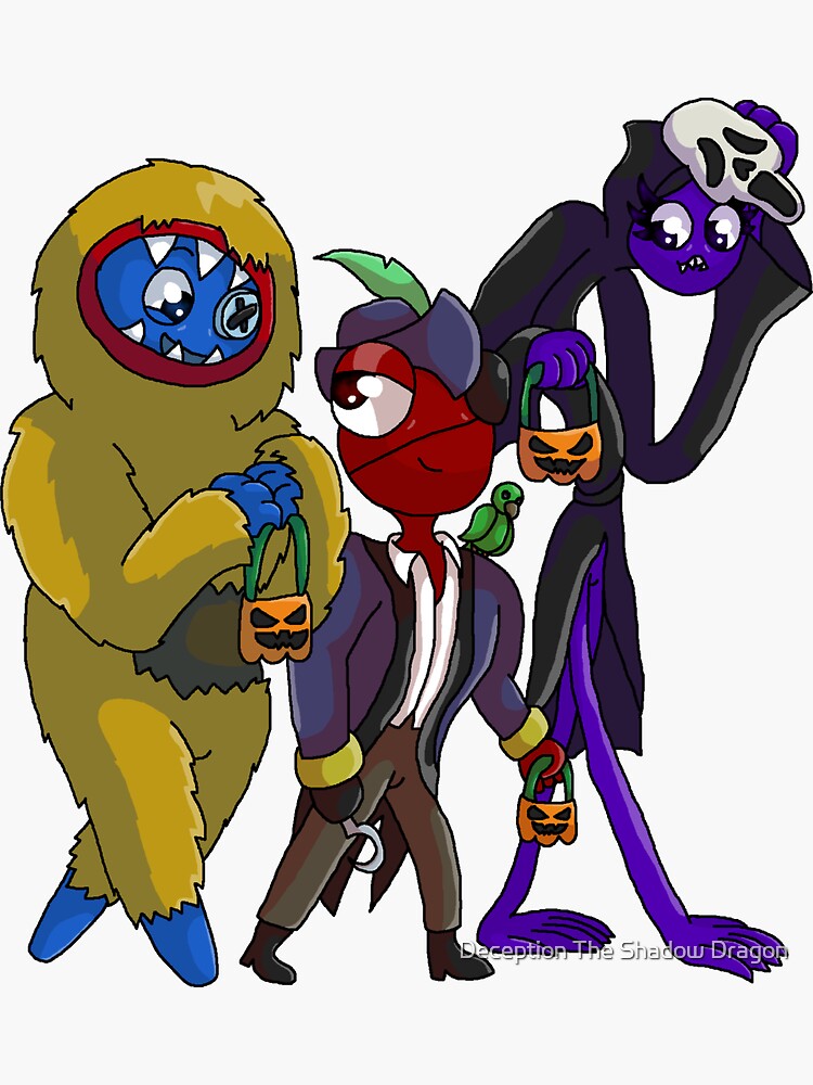 Blue, Red And Purple Halloween (Rainbow Friends) Sticker for Sale by  Deception The Shadow Dragon