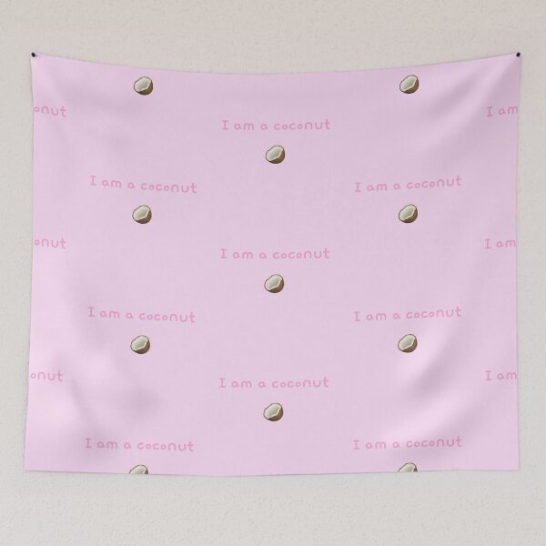 Item preview, “I Am A Coconut” - Pink on White/Pink/Grey Line designed and sold by Curlybabe-.