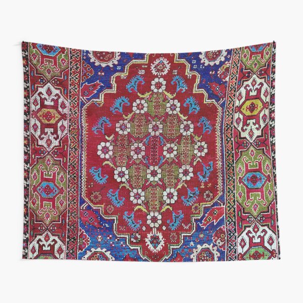 Item preview, Transylvanian Manisa Province Turkish Double Niche Carpet designed and sold by Vicky Brago-Mitchell®.