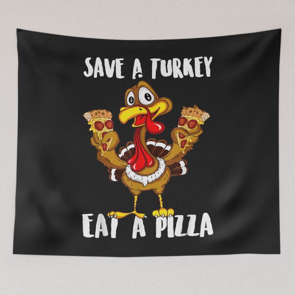 Item preview, Save A Turkey Eat Pizza Thanksgiving Kids Adult Vegan Gifts  designed and sold by William Parker.