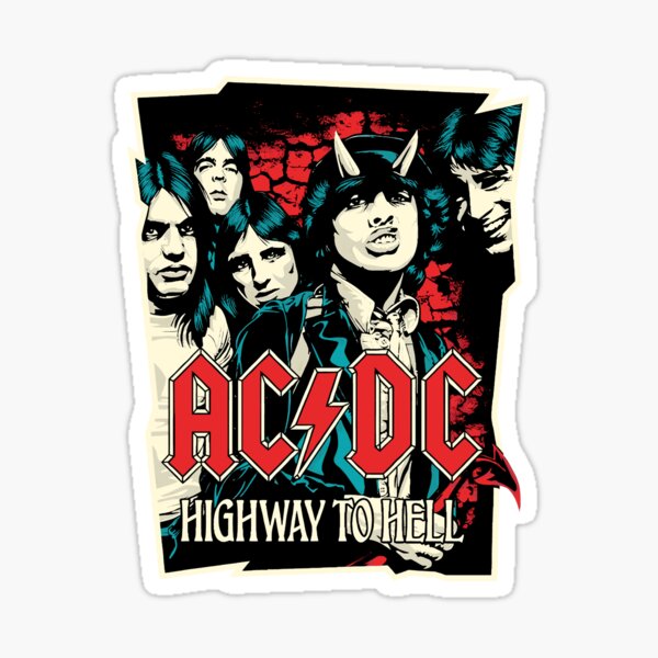 ACDC AC/DC Album Covers Sticker Pack, Australian Hard Blues Rock Band Logo