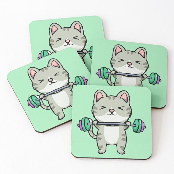 Item preview, Cute cat workout cartoon icon illustration designed and sold by cubbone.