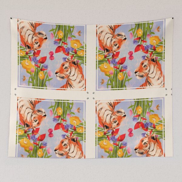 Item preview, Tiger roams in lush garden designed and sold by Ekarad P..