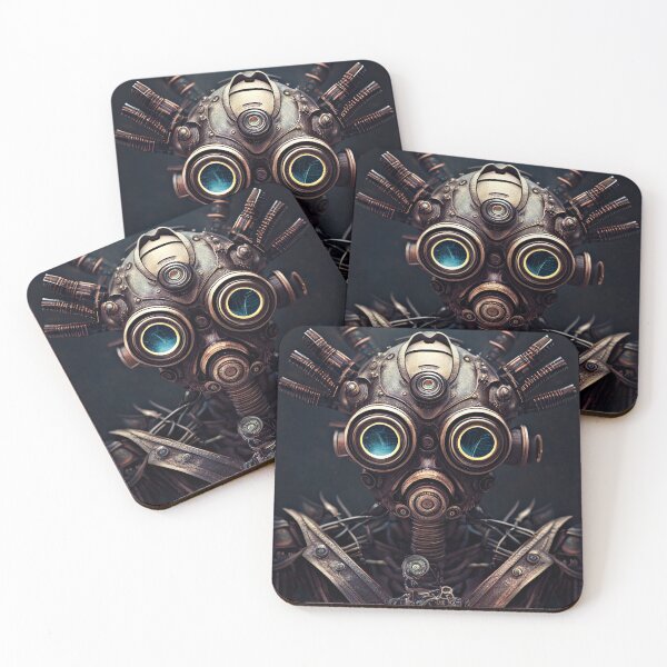 Item preview, Portrait of steampunk style robot designed and sold by MiraCleAI.