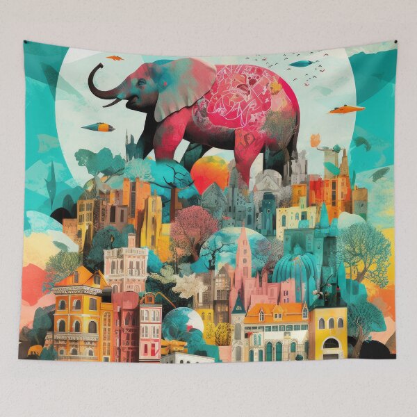 Item preview, Elephant's Dream A Vibrant Cityscape Journey designed and sold by VisionDuke.