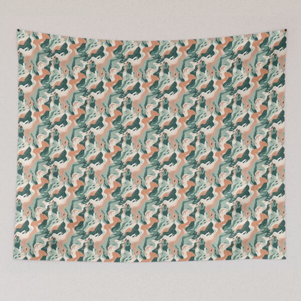 Item preview, Abstract Green Marble Flowing Cartoon Pattern designed and sold by semioddfinds.