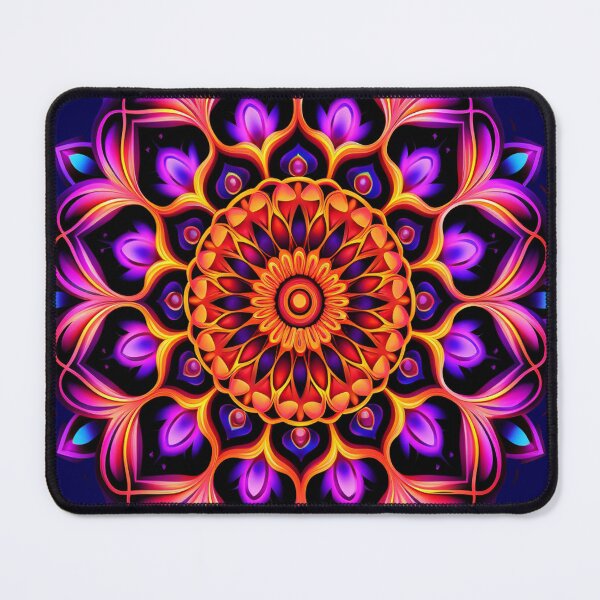 Item preview, Flower mandala fluorescent purple blacklight marigold designed and sold by Atelier-Arcano.