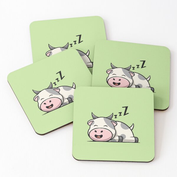 Item preview, Cute cow sleeping cartoon illustration designed and sold by cubbone.
