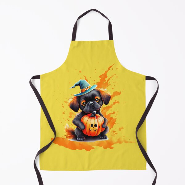Item preview, Small Black Dog with Wizard Hat and Pumpkin designed and sold by FrescoDesign.