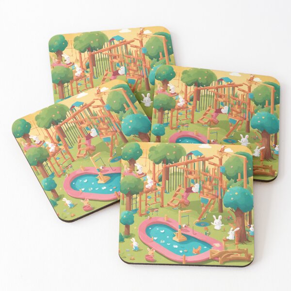 Item preview, Whimsical Animal Playground Delight designed and sold by cozycozyart.