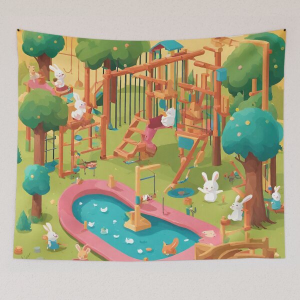 Item preview, Whimsical Animal Playground Delight designed and sold by cozycozyart.