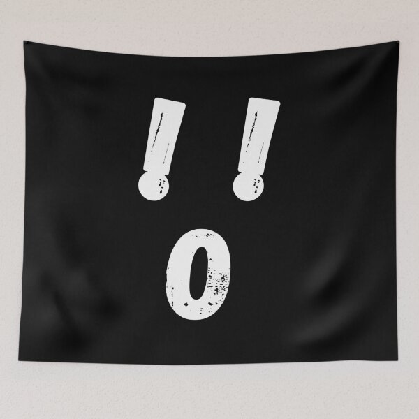 Item preview, Screaming face, white exclamation marks on a black background designed and sold by SplashTastic.