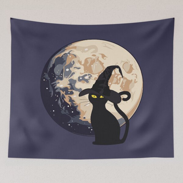 Item preview, Witch Cat Full Moon designed and sold by ClearwaterCreek.