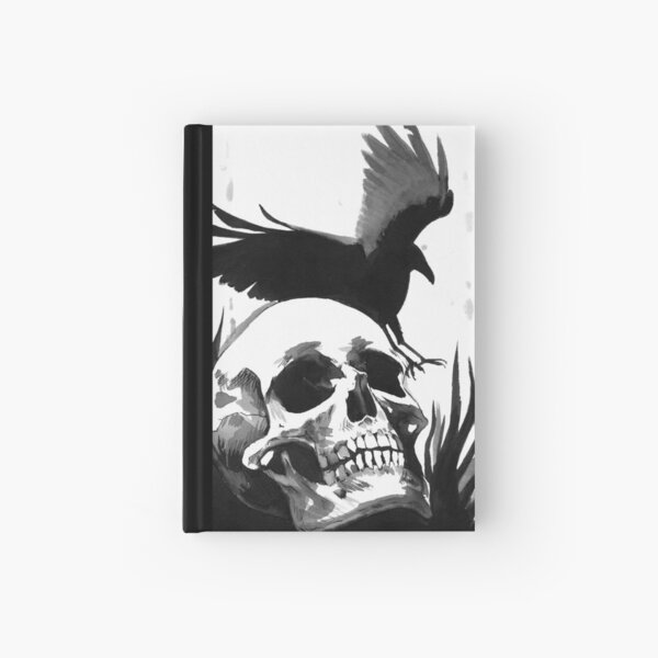 Inkwash Skull and Crow Hardcover Journal
