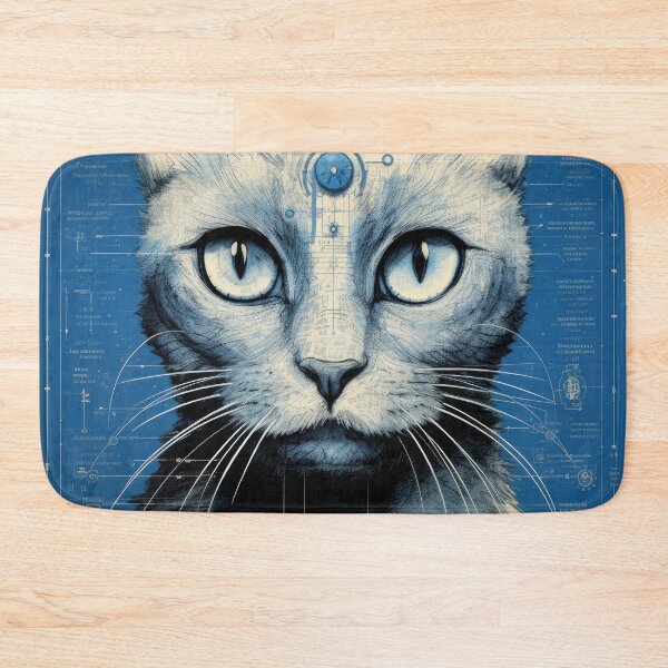Item preview, Mechanical Cat Blueprint:Cat Design designed and sold by VisionDuke.
