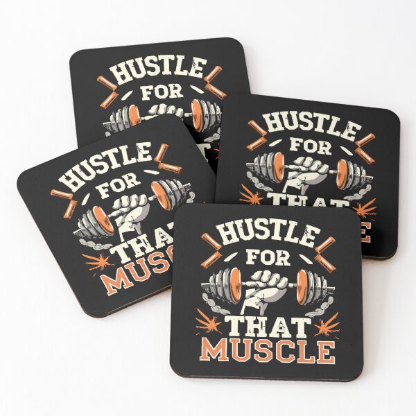 Item preview, Hustle for that muscle workout gym  designed and sold by TeeTokDesign.