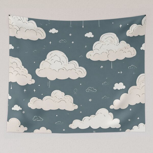 Item preview, Kawaii raincloud pattern  designed and sold by Boru-Atisuto.