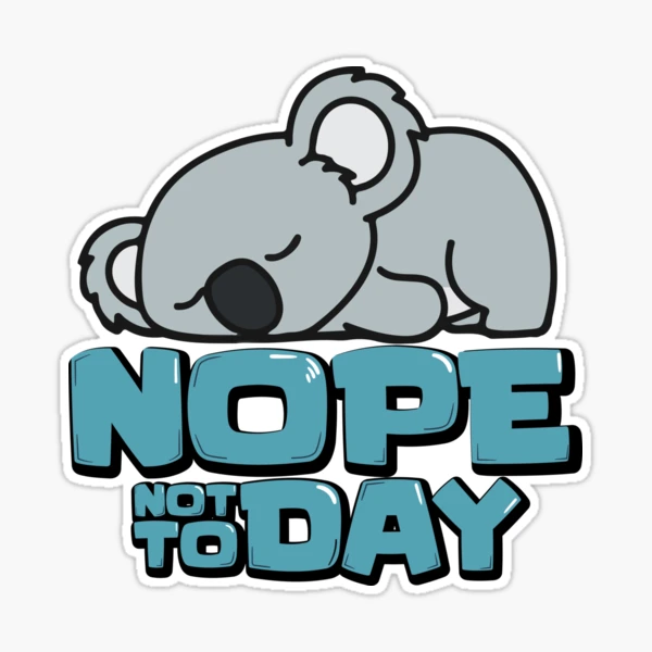 Lazy Day Koala on Rainbow Sticker