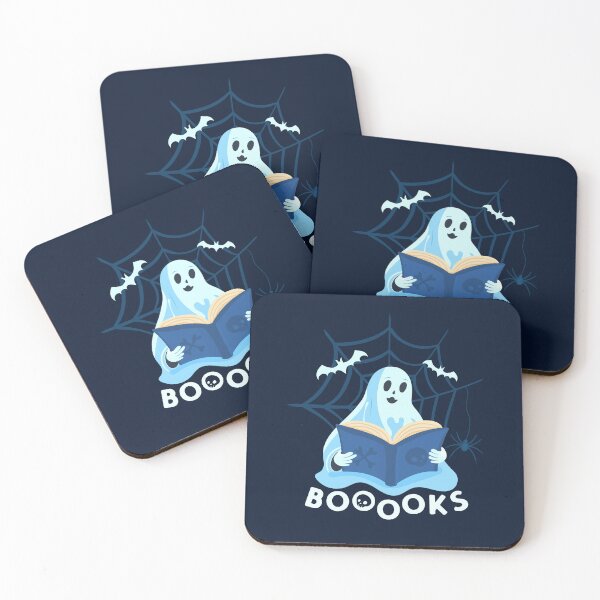 Item preview, Booooks - ghost reading a book halloween with spider web funny design for bookworms designed and sold by venomousvector.