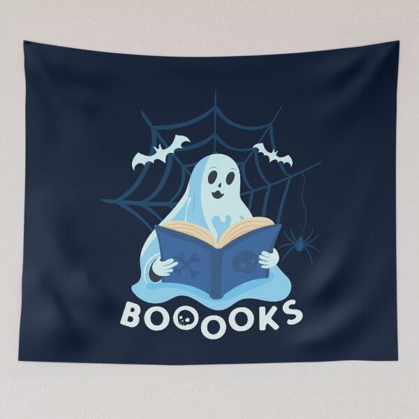 Item preview, Booooks - ghost reading a book halloween with spider web funny design for bookworms designed and sold by venomousvector.