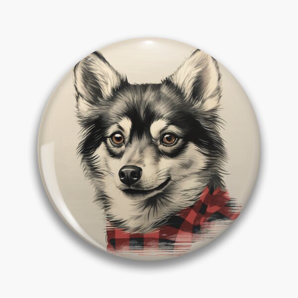 Aperçu de l'œuvre Alaskan Klee Kai Christmas Plaid Watercolor créée et vendue par rafaeltto.