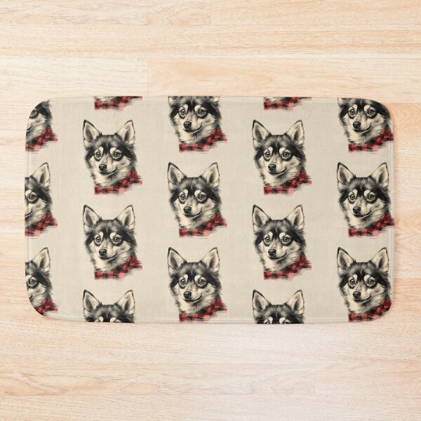 Aperçu de l'œuvre Alaskan Klee Kai Christmas Plaid Watercolor créée et vendue par rafaeltto.
