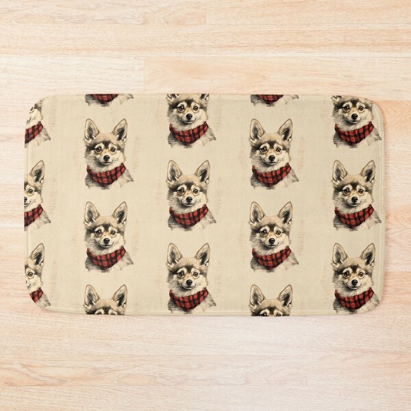 Aperçu de l'œuvre Alaskan Klee Kai Christmas Plaid Watercolor créée et vendue par rafaeltto.