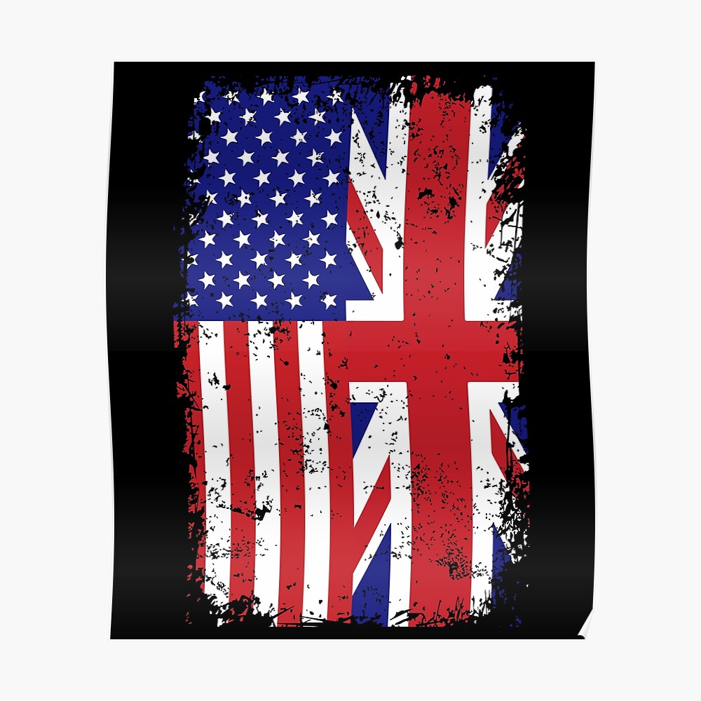 British American Flag Half English Britain Roots Sticker By Printedkicks Redbubble - american flag patch roblox