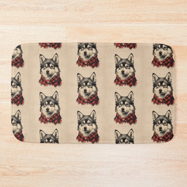 Item preview, Alaskan Klee Kai Christmas Plaid Watercolor designed and sold by rafaeltto.