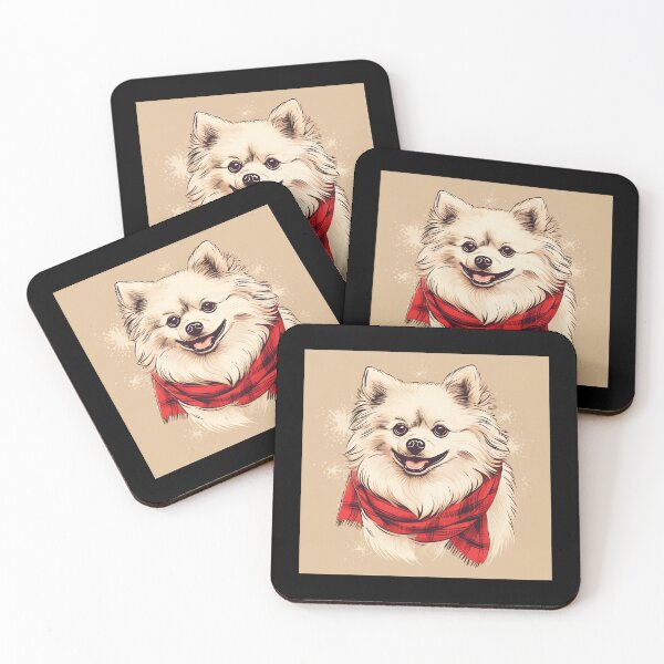 Item preview, American Eskimo Christmas Plaid Watercolor designed and sold by rafaeltto.