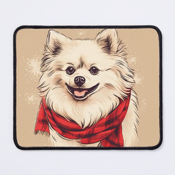 Item preview, American Eskimo Christmas Plaid Watercolor designed and sold by rafaeltto.