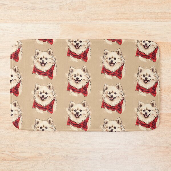 Item preview, American Eskimo Christmas Plaid Watercolor designed and sold by rafaeltto.