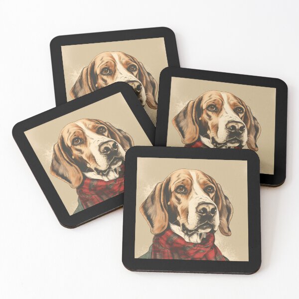 Item preview, American Foxhound Christmas Plaid Watercolor designed and sold by rafaeltto.